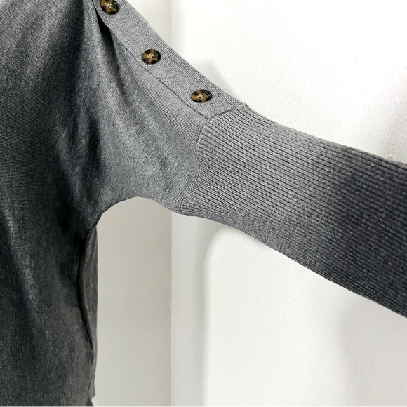 Melissa Paige Women’s Large Heather Gray Crew Neck Dolman Sleeve Sweater NWOT - Picture 4 of 11